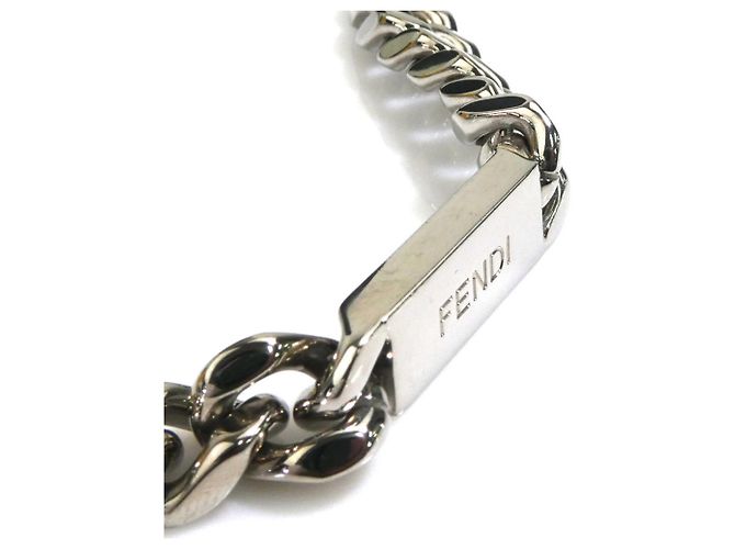 Fendi Silver Metal Necklace Silvery - view 8