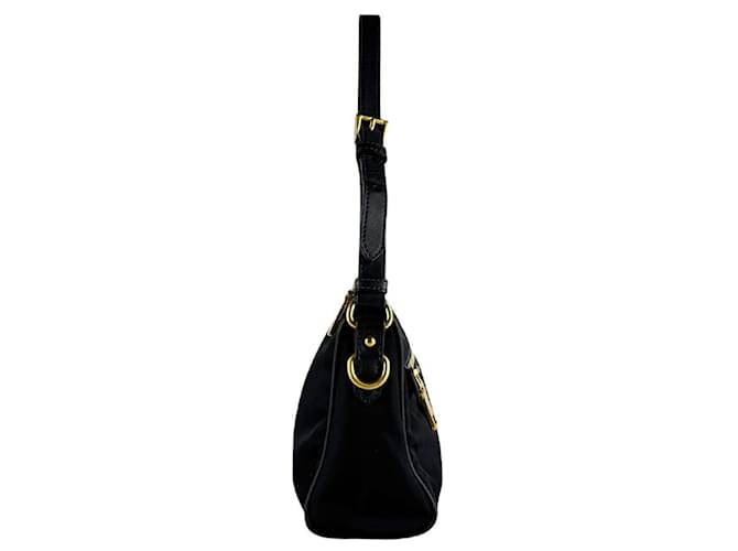 Borsa in nylon nero e pelle Prada - vista 2