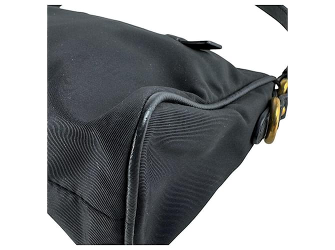 Borsa in nylon nero e pelle Prada - vista 8