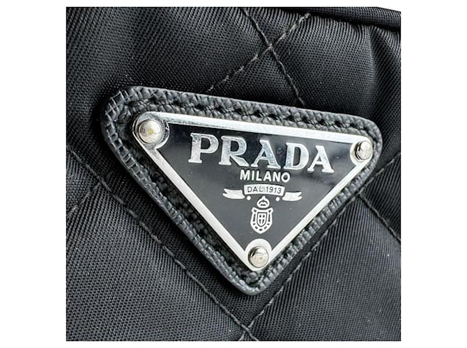 Borsa in nylon nero e pelle Prada - vista 10