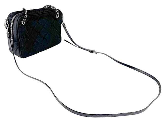 Borsa in nylon nero e pelle Prada - vista 11