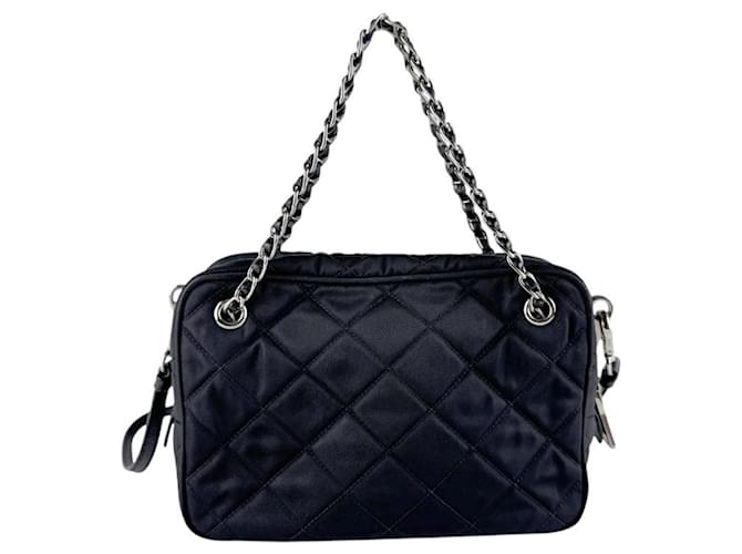 Borsa in nylon nero e pelle Prada - vista 3