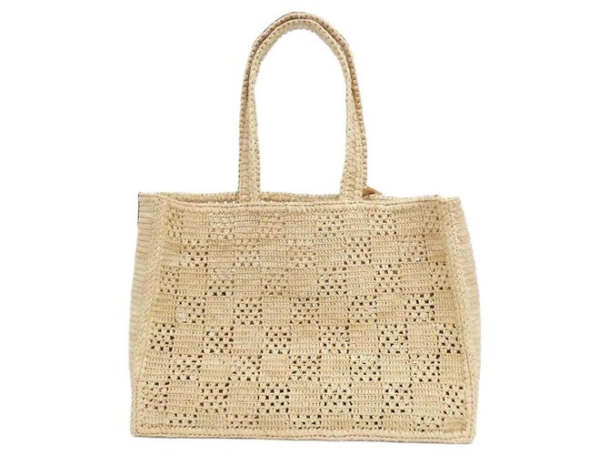 Tote Summer Shopper in Damier Raffia Louis Vuitton Beige - vista 2