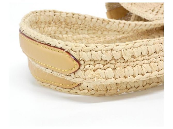 Tote Summer Shopper in Damier Raffia Louis Vuitton Beige - vista 4