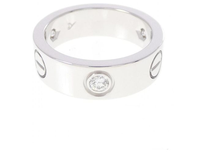Cartier Love Ring mit halbem Diamanten in Weißgold - Ansicht 2