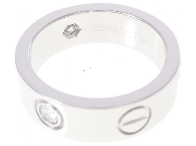 Cartier Love Ring mit halbem Diamanten in Weißgold - Ansicht 3