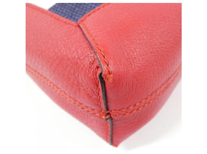Borsa Gucci in tela blu e pelle - vista 3