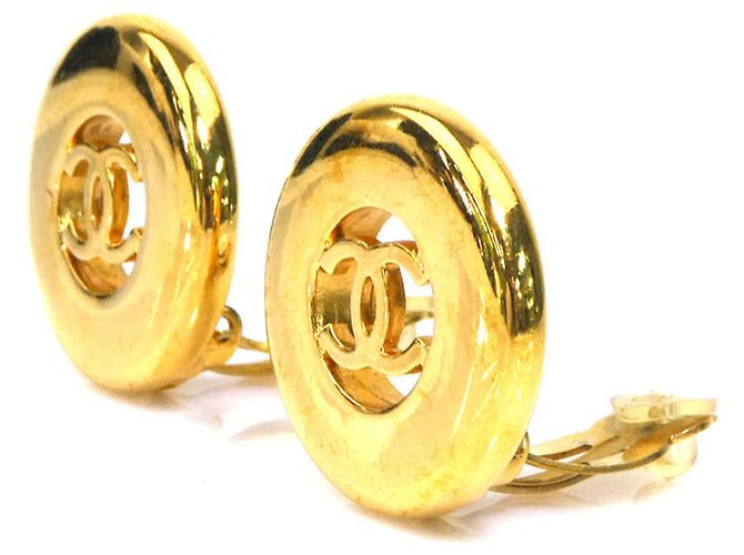 Orecchini a clip in metallo dorato Chanel D'oro - vista 3