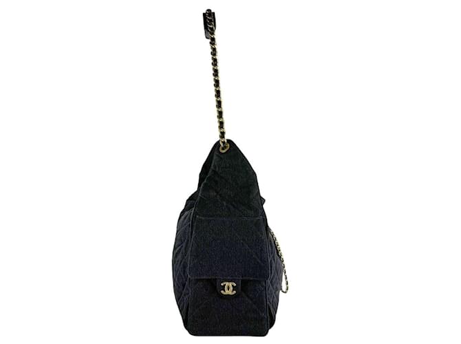 Borsa a tracolla CHANEL25 Medium in denim Chanel Nero - vista 2