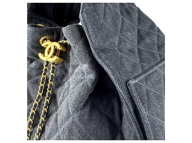 Borsa a tracolla CHANEL25 Medium in denim Chanel Nero - vista 5