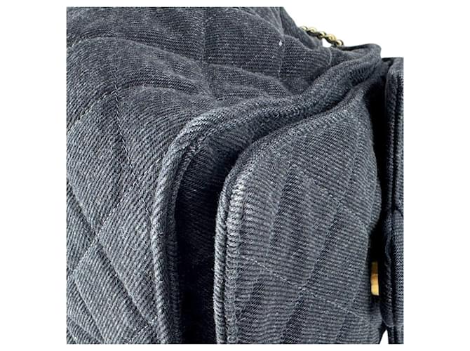 Borsa a tracolla CHANEL25 Medium in denim Chanel Nero - vista 7