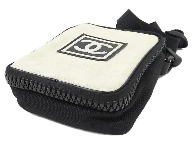 Borsa a tracolla Chanel Sport Line 22059 Nero Bianco - vista 3