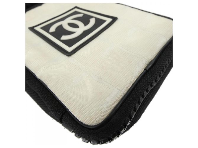 Borsa a tracolla Chanel Sport Line 22059 Nero Bianco - vista 4