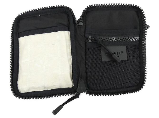 Borsa a tracolla Chanel Sport Line 22059 Nero Bianco - vista 7