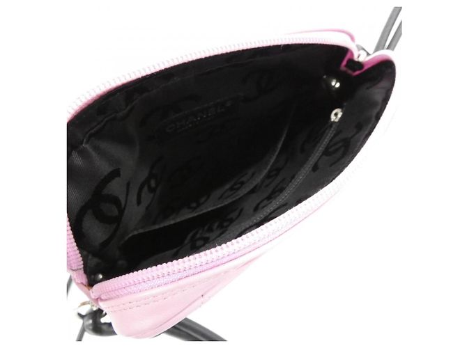 Borsa a tracolla Chanel Cambon Line 25178 Nero Rosa - vista 9