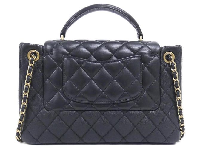 Borsa Chanel nera in pelle di vitello e agnello Nero - vista 2