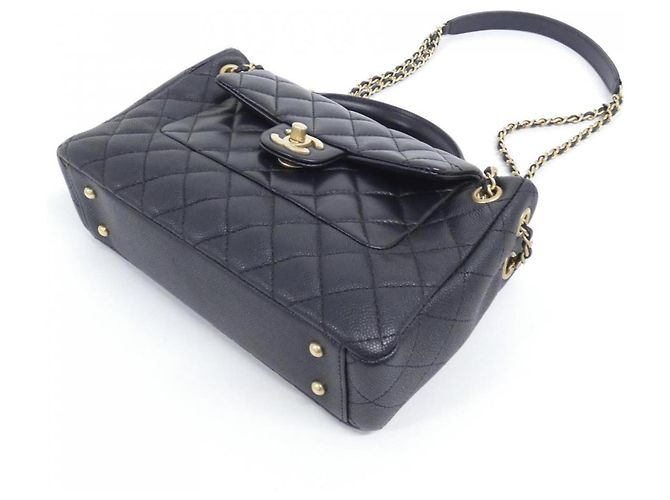 Borsa Chanel nera in pelle di vitello e agnello Nero - vista 3