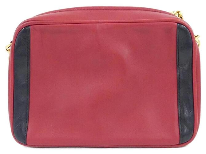Borsa a tracolla Chanel blu navy e rosso - vista 2