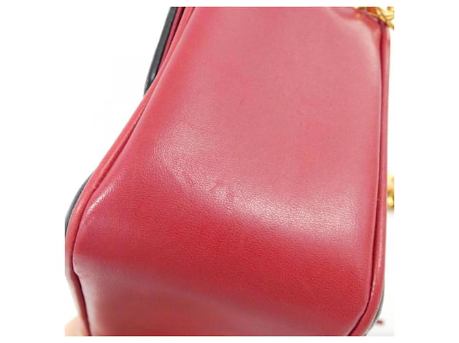 Borsa a tracolla Chanel blu navy e rosso - vista 4