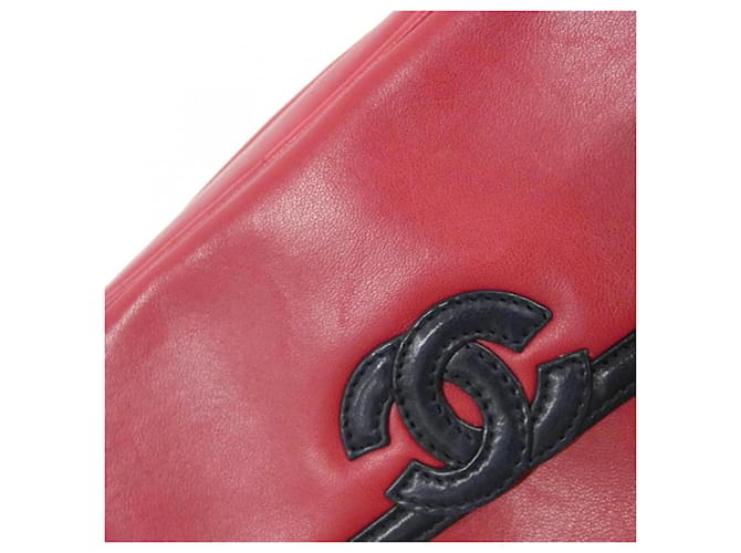 Borsa a tracolla Chanel blu navy e rosso - vista 6
