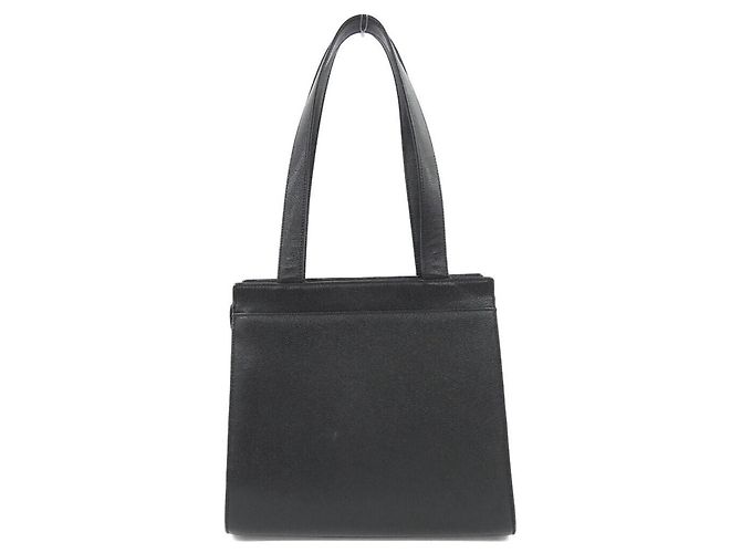 Borsa a tracolla Chanel in pelle di vitello martellata nera Nero - vista 2