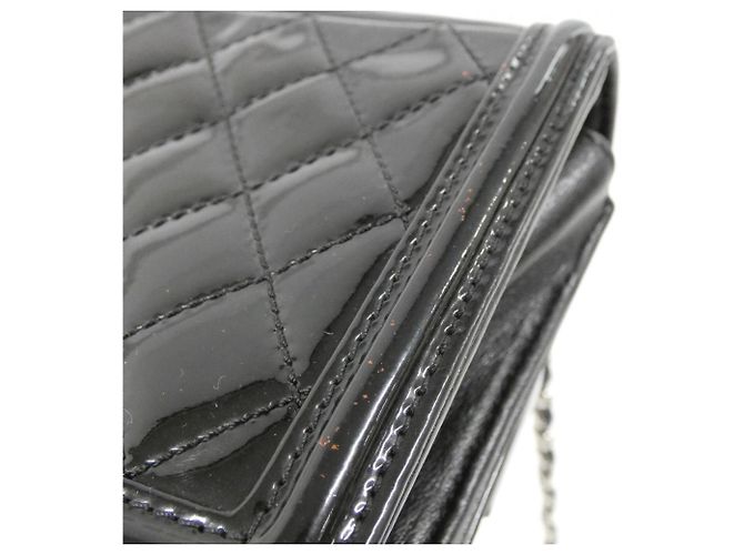 Borsa a tracolla Chanel Boy Line 92071 Nero Bianco - vista 4