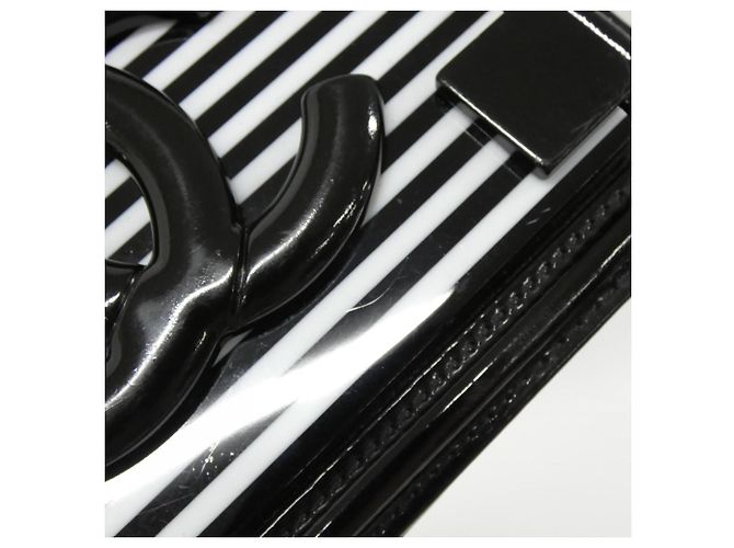 Borsa a tracolla Chanel Boy Line 92071 Nero Bianco - vista 5