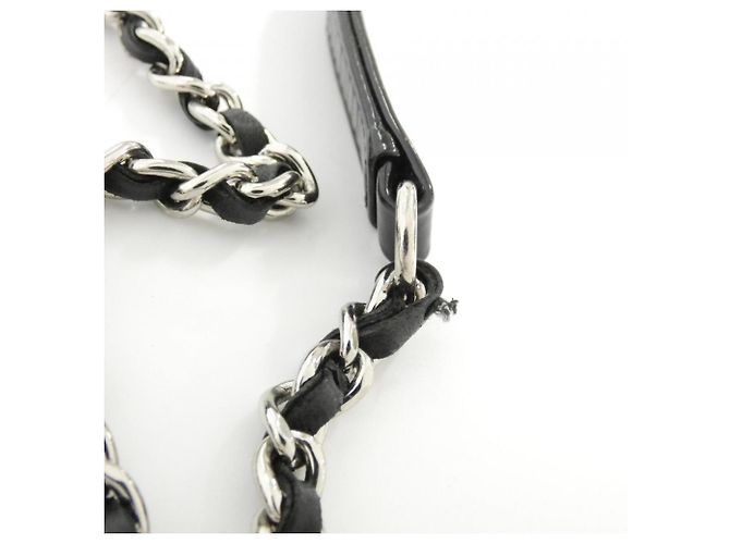 Borsa a tracolla Chanel Boy Line 92071 Nero Bianco - vista 6