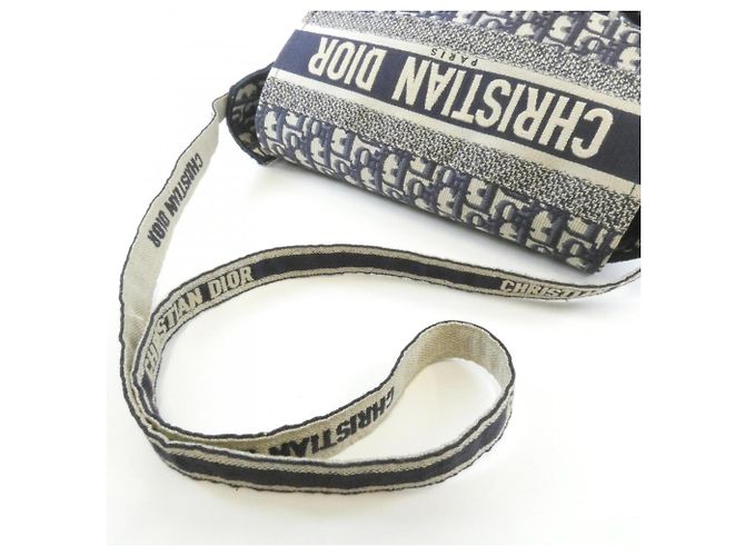 Borsa a Spalla Christian Dior Oblique Camp Blu - vista 6