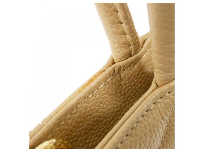 Borsa Chanel 1804 Beige in pelle di vitello granulata - vista 7