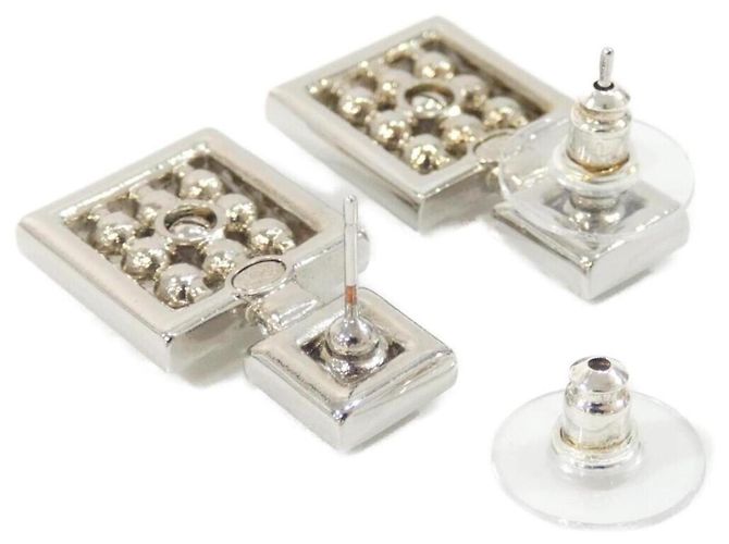 Orecchini a lobo Chanel ABD474 Argento e Bianco - vista 3