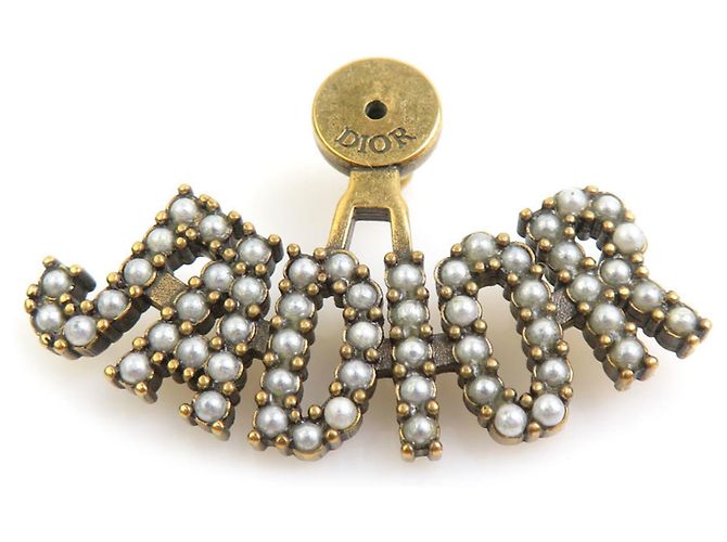 Orecchini Christian Dior JA DIOR Bee Bianco D'oro - vista 3