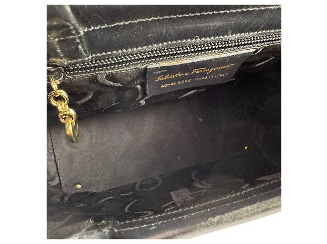 Borsa a mano/Borsa a tracolla in pelle nera Salvatore Ferragamo Nero - vista 12