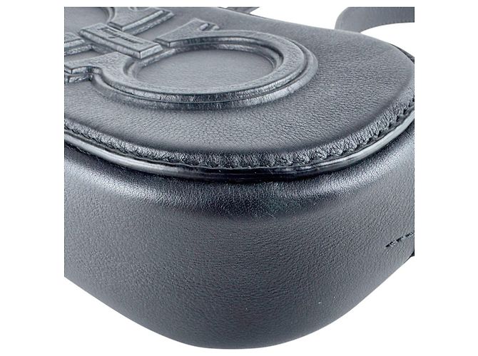 Gancini Borsa a tracolla in pelle nera Salvatore Ferragamo Nero - vista 7