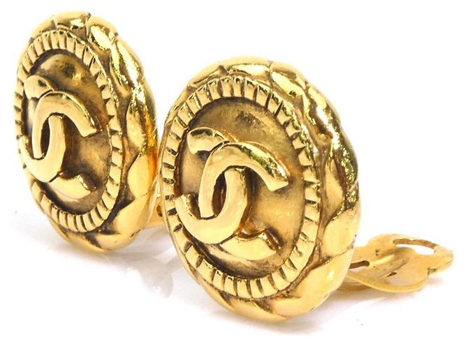 Orecchini a clip in metallo dorato Chanel D'oro - vista 3