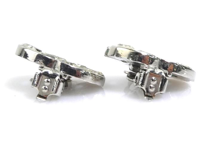 Orecchini a clip Chanel argento con strass - vista 5