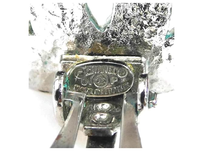 Orecchini a clip Chanel argento con strass - vista 8