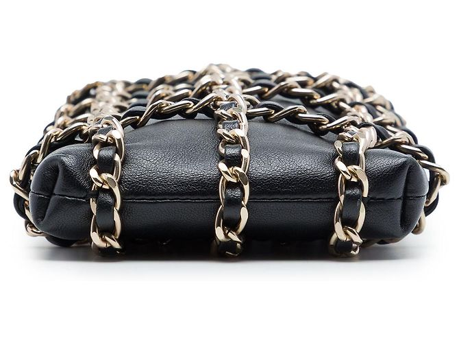 Clutch Chanel Black Lambskin Tech Me Out con catena Nero - vista 3