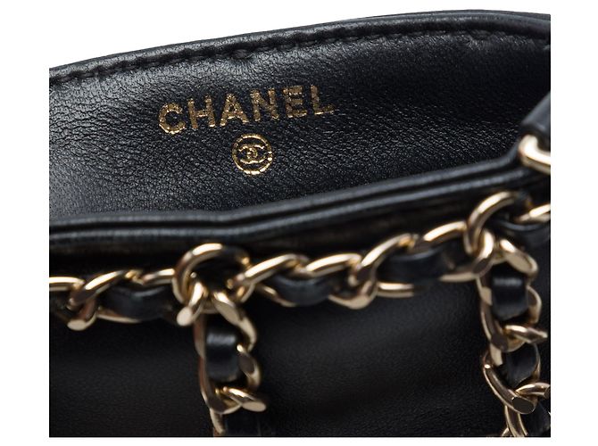 Clutch Chanel Black Lambskin Tech Me Out con catena Nero - vista 5