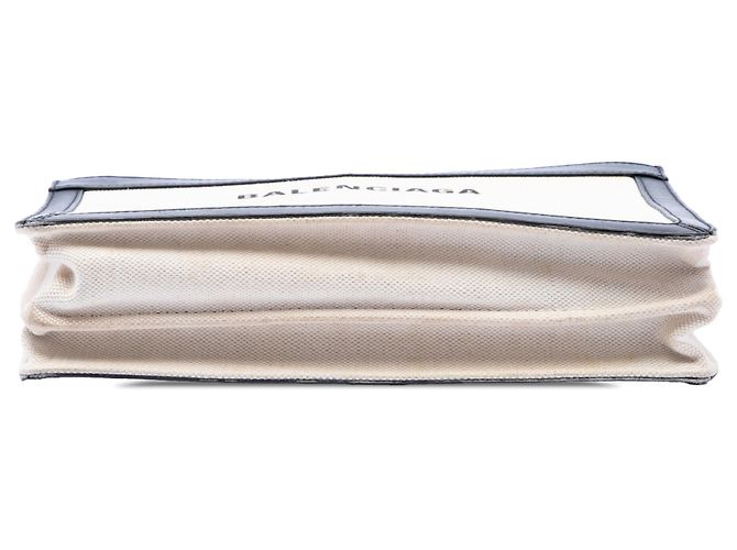 Pochette M Balenciaga en lona blanca y azul marino con bandolera - vista 3