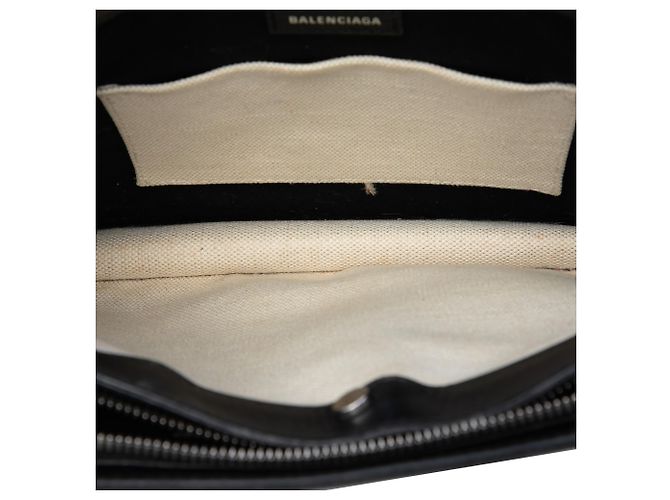 Pochette M Balenciaga en lona blanca y azul marino con bandolera - vista 4
