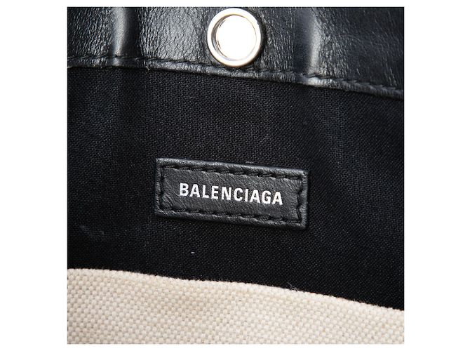 Pochette M Balenciaga en lona blanca y azul marino con bandolera - vista 5