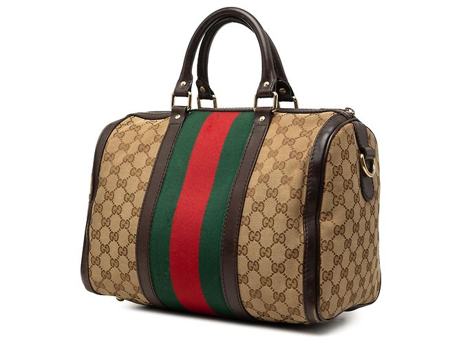 Gucci Beige Medium GG Canvas Web Joy Boston Tasche - Ansicht 2