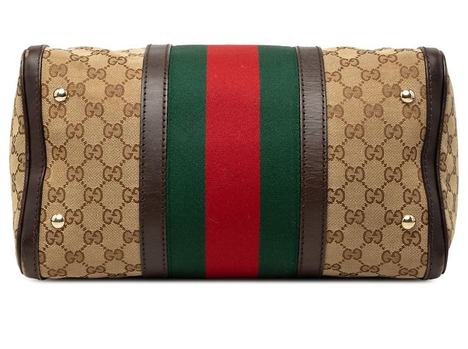 Gucci Beige Medium GG Canvas Web Joy Boston Tasche - Ansicht 3