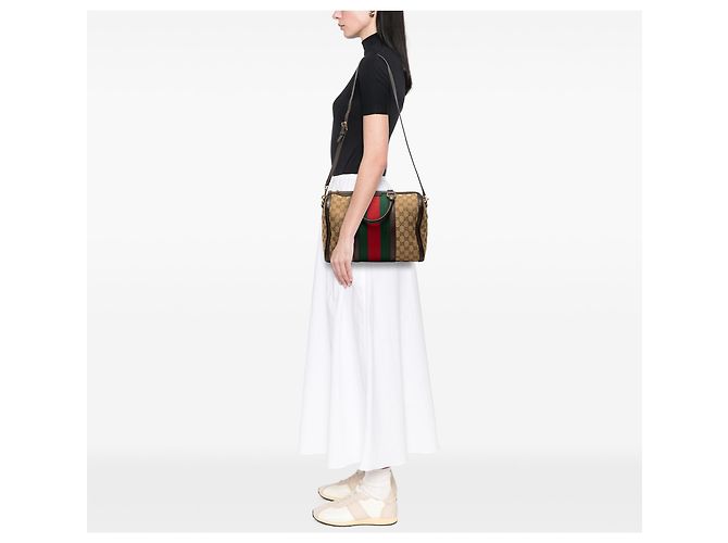 Gucci Beige Medium GG Canvas Web Joy Boston Tasche - Ansicht 8