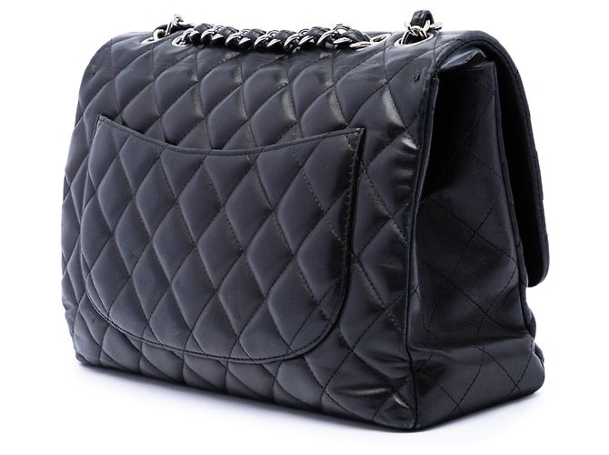 Chanel Black Jumbo Classic Lambskin Single Flap Nero - vista 2