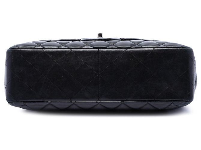 Chanel Black Jumbo Classic Lambskin Single Flap Nero - vista 3