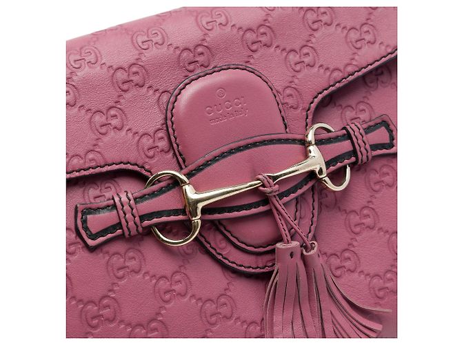 Borsa a tracolla Gucci Pink Medium Guccissima Emily Rosa - vista 5