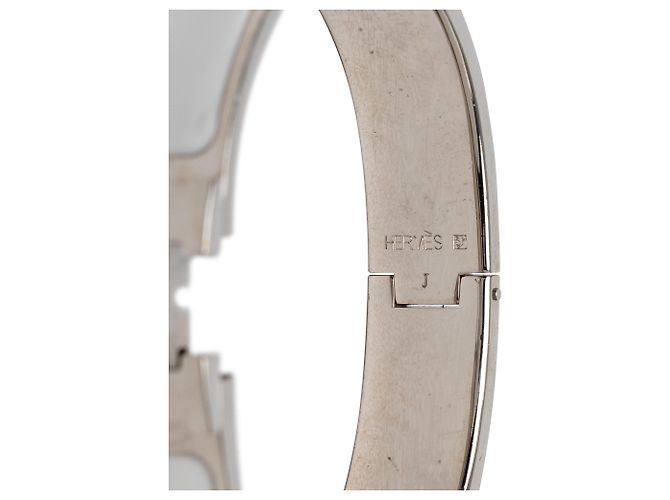 Bracciale Hermès Clic H in smalto bianco stretto PM - vista 4