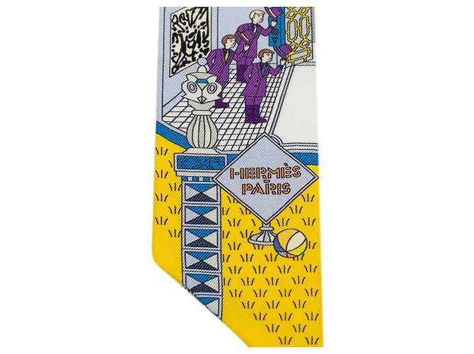 Sciarpa Twilly in seta Hermès Blue La Maison Des Carres Blu chiaro - vista 2